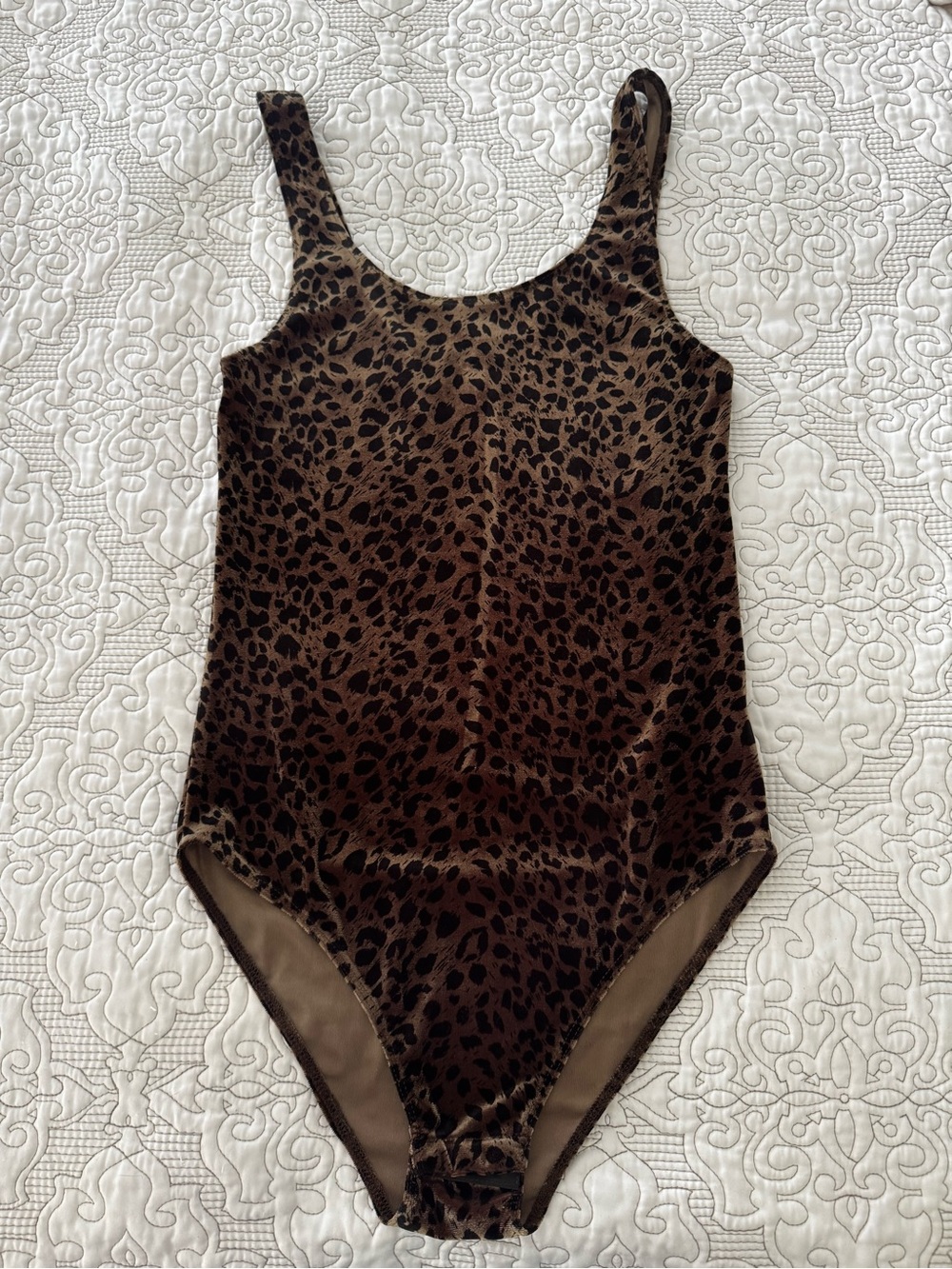 Topshop Brown Leopard Print bodysuit